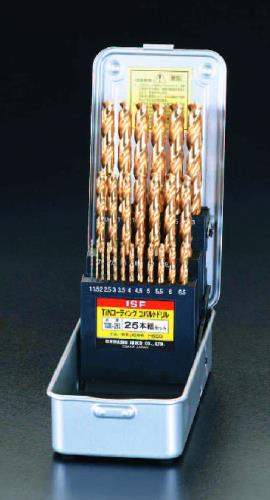 ESCO（エスコ） 1.0- 13mm/ 25本組 ｽﾄﾚｰﾄﾄﾞﾘﾙ(Tin Co-HSS) EA824BE-25