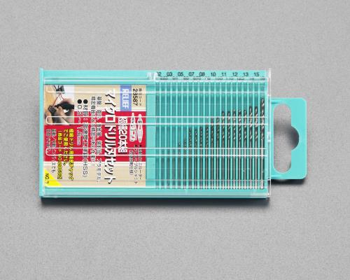 ESCO（エスコ） 0.2- 1.6mm/20本組 ストレートドリル(HSS) EA824CG-20