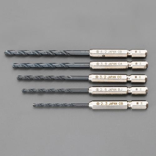 ESCO（エスコ） 2.3-4.2mm/5本組 鉄工用ﾄﾞﾘﾙ(六角軸/HSS) EA824CP-52