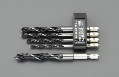 ESCO（エスコ） 4.0-10.0mm/ 5本組 六角軸ドリル(木工用) EA824DL-2