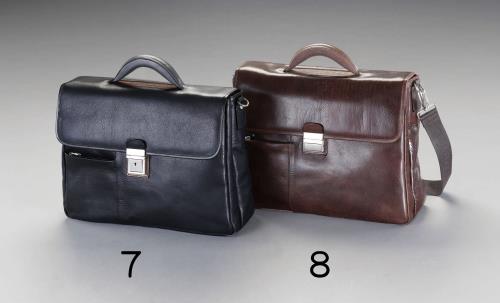 ESCO（エスコ） 400x120x300mm ﾋﾞｼﾞﾈｽﾊﾞｯｸﾞ(本革製/ﾌﾞﾗｳﾝ) EA927TA-8