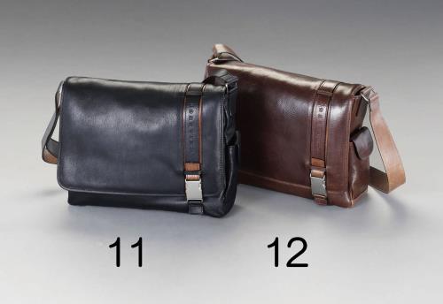 ESCO（エスコ） 370x 90x270mm ｼｮﾙﾀﾞｰﾊﾞｯｸﾞ(本製製/ﾌﾞﾗｳﾝ) EA927TC-12