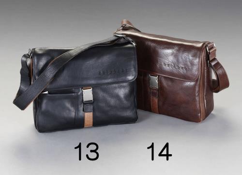 ESCO（エスコ） 370x100x280mm ｼｮﾙﾀﾞｰﾊﾞｯｸﾞ(本革製/ﾌﾞﾗｳﾝ) EA927TC-14