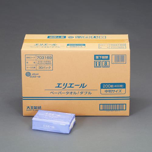 ESCO（エスコ） 230x210mm ペーパータオル(30ﾊﾟｯｸ/1箱) EA929AE-3