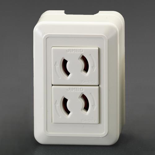 神保電器（JIMBO） 125V/15A [角形] コンセント [2口][抜止め] CSS-99PW