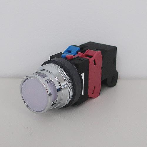 IDEC（アイデック） AC200V 押しﾎﾞﾀﾝｽｲｯﾁ(LED照光ﾌﾙｶﾞｰﾄﾞ/白) EA940DA-66B