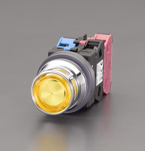 IDEC（アイデック） AC/DC24V 押しﾎﾞﾀﾝｽｲｯﾁ(LED照光ﾌﾙｶﾞｰﾄﾞ/黄) ALFN22211DNY