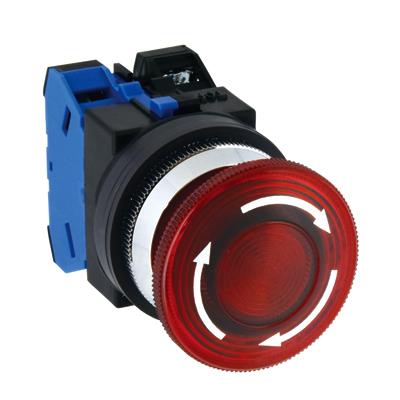 IDEC（アイデック） AC200V 押しﾎﾞﾀﾝｽｲｯﾁ(LED照光大型/赤) AVLN32611DNR