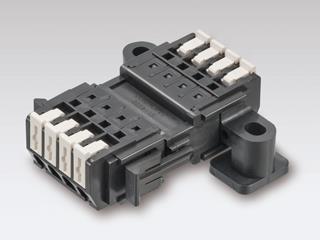 サトーパーツ 4極[DC300V/10A] スクリューレス端子台 SL-4500-ASH-4PB