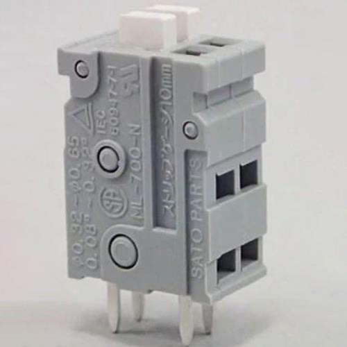 サトーパーツ 2極[ 50V/ 3A] ｽｸﾘｭｰﾚｽ端子台(基板用/白) ML-700-NV-2P