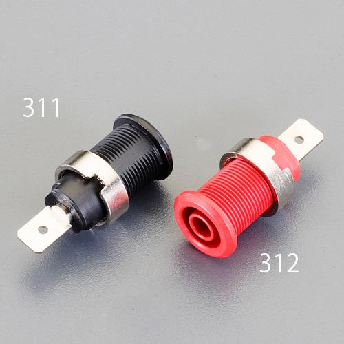 ESCO（エスコ） 4mm パネルマウントソケット(赤) EA940DP-312