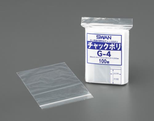 ESCO（エスコ） 100x140mm ポリ袋(ﾁｬｯｸ付/200枚) EA944CS-54
