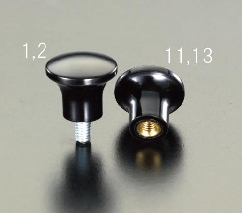 鍋屋バイテック（NBK） M6x10mm/φ21mm 雄ねじノブ(ﾌｪﾉｰﾙ樹脂) KMM-21-M6
