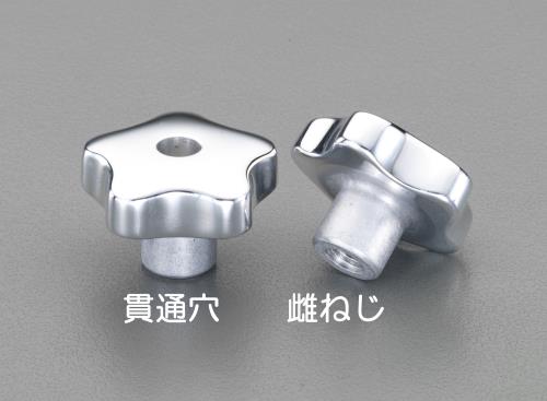 鍋屋バイテック（NBK） M12/60mm 雌ねじノブ(貫通穴/ｱﾙﾐ製) KAH-60-K12