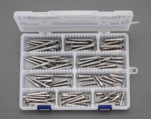 ESCO（エスコ） 4.8-6.2mm 皿頭木ねじセット(ｽﾃﾝﾚｽ製) EA949ED-3