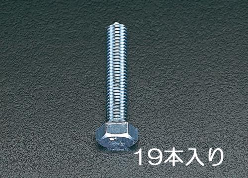 ESCO（エスコ） M10x40 mm 六角頭全ねじﾎﾞﾙﾄ(ﾕﾆｸﾛﾒｯｷ/19本) EA949HB-104