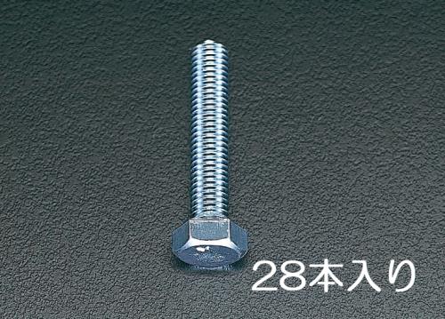 ESCO（エスコ） M8x30 mm 六角頭全ねじﾎﾞﾙﾄ(ﾕﾆｸﾛﾒｯｷ/28本) EA949HB-84