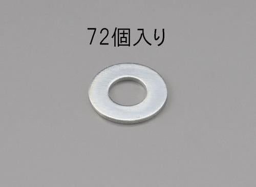 ESCO（エスコ） M 6 平ワッシャー(ﾕﾆｸﾛﾒｯｷ/72枚) EA949LX-106