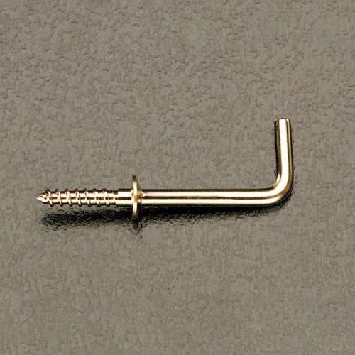 ESCO（エスコ） φ2.8x25mm ねじ込Ｌ形フック(真鍮製/6個) EA951DR-13