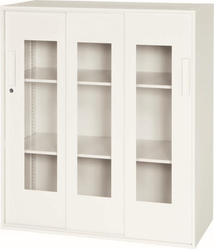 ダイシン工業 900x450x1030mm 収納庫(3枚引き戸/ｱｸﾘﾙ戸) V945-11TG