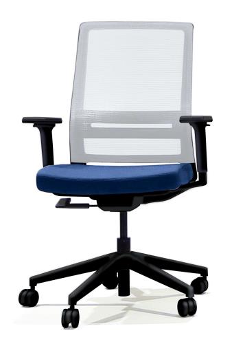 アイリスチトセ ビジネスチェアー(肘付/ｸﾞﾚｰ/ﾌﾞﾙｰ) WAA-HS2