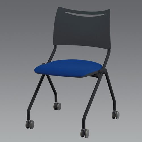 アイリスチトセ ビジネスチェアー(ﾌﾞﾗｯｸ/ﾌﾞﾙｰ) LTS-4N-B