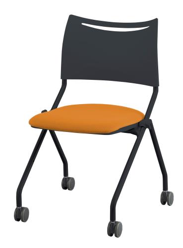 アイリスチトセ ビジネスチェアー(ﾌﾞﾗｯｸ/ｵﾚﾝｼﾞ) LTS-4N-B