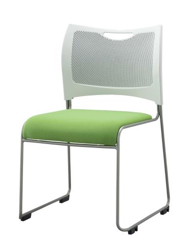 アイリスチトセ スタッキングチェアー(ﾎﾜｲﾄ/ｸﾞﾘｰﾝ) MCX-02DM-F