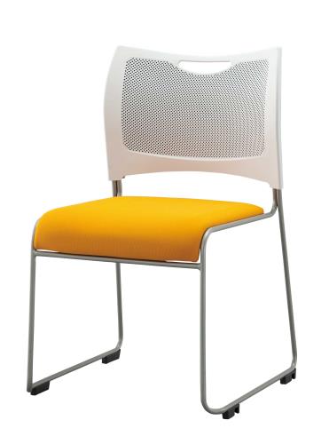 アイリスチトセ スタッキングチェアー(ﾎﾜｲﾄ/ｵﾚﾝｼﾞ) MCX-02DM-F