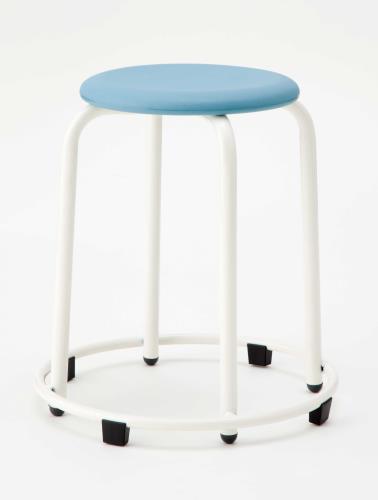 アイリスチトセ φ300x460mm 丸スツール(ﾘﾝｸﾞ付/ﾌﾞﾙｰ) CRS-46PS