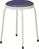 ライオン事務器（LION） φ330x450mm 丸スツール(ﾀﾞｰｸﾌﾞﾙｰ) 50435