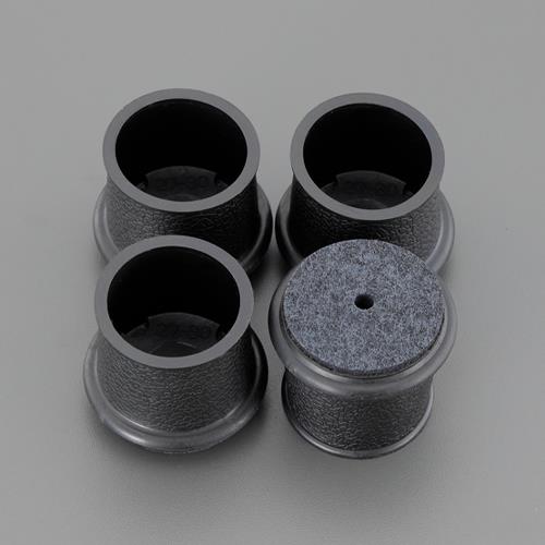 ESCO（エスコ） 22-25mm フェルト付足キャップ(4個/黒) EA979DE-4