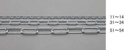 ESCO（エスコ） 3.0mmx30m リンクチェーン(ｽﾁｰﾙ製/ﾕﾆｸﾛﾒｯｷ) EA980SD-54