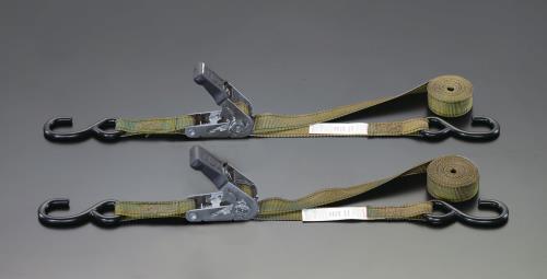 ESCO（エスコ） 25mmx3.6m ベルト荷締機(ﾗﾁｪｯﾄ式/ｶﾓｰ2本組) EA982BA-11B