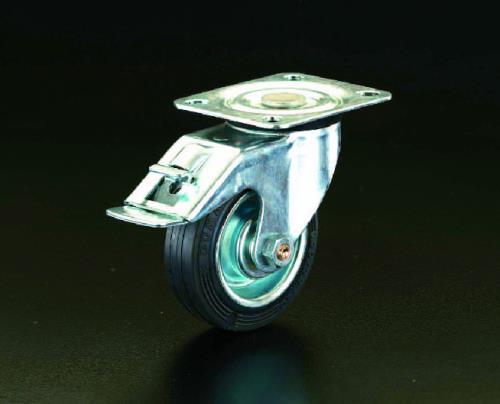 ESCO（エスコ） 125mm キャスター(自在金具・後輪ﾌﾞﾚｰｷ付) EA986GD-125