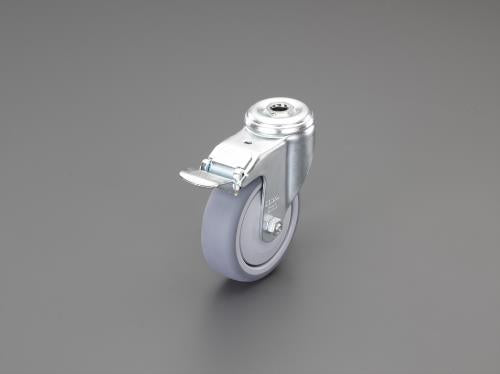 ESCO（エスコ） 125mm キャスター(自在金具･穴付/ﾌﾞﾚｰｷ付) EA986GF-712
