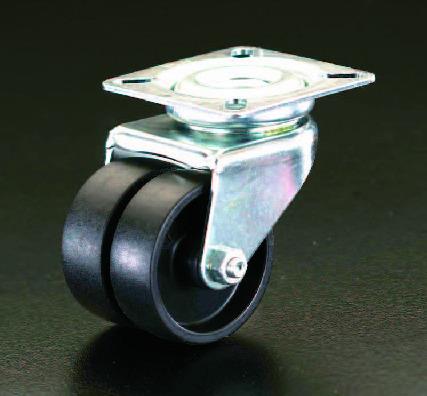 ESCO（エスコ） 50mm キャスター(自在金具・ﾂｲﾝﾎｲｰﾙ) EA986GR-50
