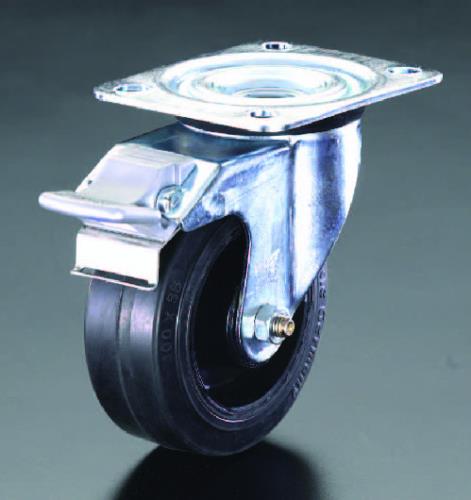 ESCO（エスコ） 200mm キャスター(自在金具・後輪ﾌﾞﾚｰｷ付) EA986HY-5