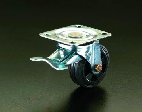 ESCO（エスコ） 80mm キャスター(自在金具・前輪ﾌﾞﾚｰｷ付) EA986JC-80