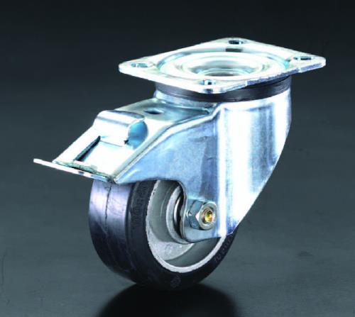 ESCO（エスコ） 125mm キャスター(自在金具・後輪ﾌﾞﾚｰｷ付) EA986JE-2