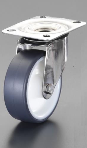 ESCO（エスコ） 150mm キャスター(自在金具・ｽﾃﾝﾚｽ製) EA986LD-150A