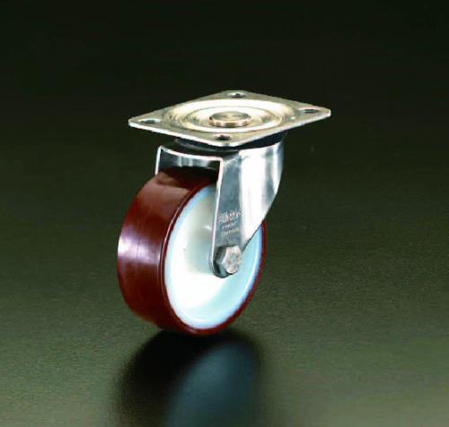 ESCO（エスコ） 200mm キャスター(自在金具・ｽﾃﾝﾚｽ製) EA986LD-200