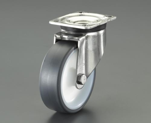 ESCO（エスコ） 125mm キャスター(自在金具・ｽﾃﾝﾚｽ製) EA986LH-125A