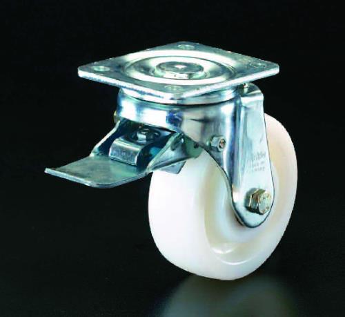 ESCO（エスコ） 100mm キャスター(自在･後ﾌﾞﾚｰｷ付･ｽﾃﾝﾚｽ製) EA986LM-1