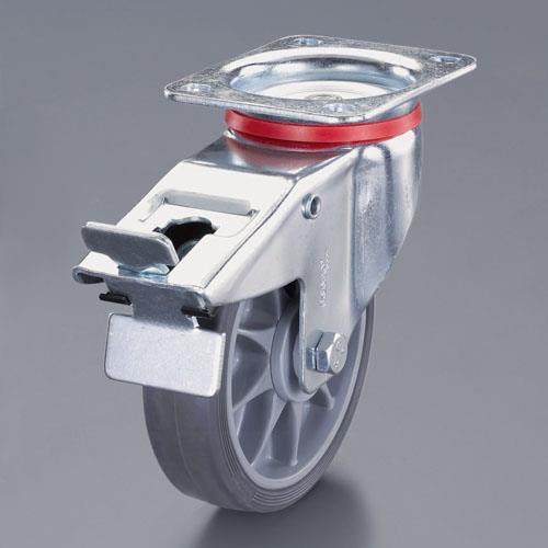 ESCO（エスコ） 125mm キャスター(自在･ｶﾊﾞｰ･後輪ﾌﾞﾚｰｷ付) EA986PD-1