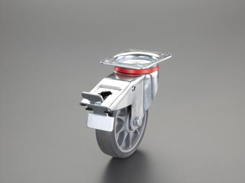 ESCO（エスコ） 200mm キャスター(自在･ｶﾊﾞｰ･後輪ﾌﾞﾚｰｷ付) EA986PD-3