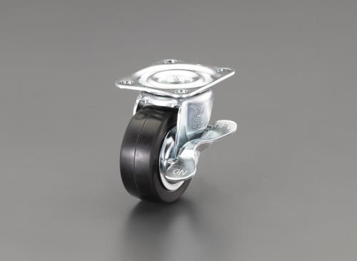 ユーエイキャスター 65mm キャスター(自在金具・ブレーキ付・微音) G-65RHS