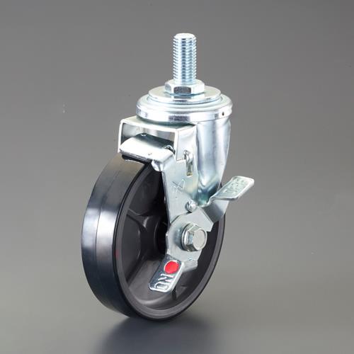 ナンシン 150mm キャスター(自在金具・ねじ式・ブレーキ付・ウレタン SSC-150GNU S-2