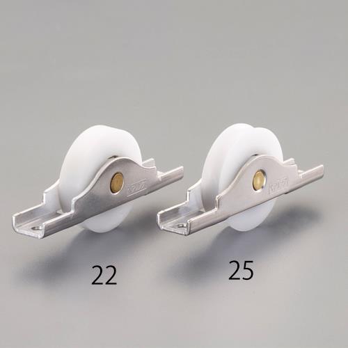 ESCO（エスコ） 30mm 戸車(丸型･ﾎﾟﾘｱｾﾀｰﾙ樹脂車･ｽﾃﾝﾚｽ枠) EA986RH-24