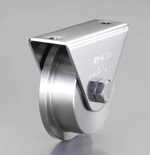 ESCO（エスコ） 150mm/2200kg 戸車(ﾚｰﾙ型･重量用･ｽﾃﾝﾚｽ製) EA986VN-150